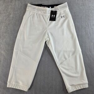 NWT Under Armour Vanish Softball Pants Womens Small White Beltless Cropped‎
